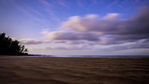 пляж, океан, закат, вечер, темные, коричневые