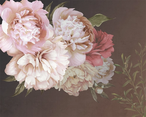 растение, цветы, листья, лепестки, трава, розовые, коричневые