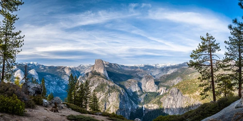 скалы, горы, лес, панорама, зеленые, серые, белые