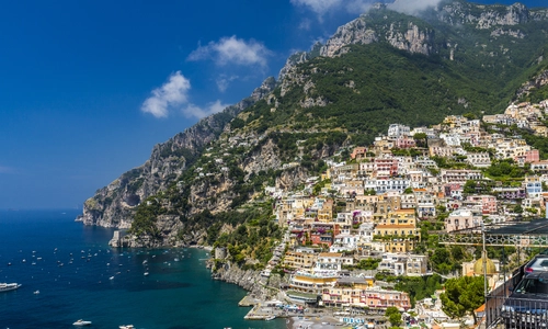 город, италия, холм, скалы, море, побережье, зеленые, коричневые