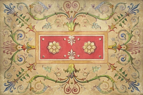 узор, орнамент, вензеля, бежевые, зеленые, красные