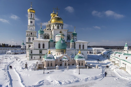 религия, церковь, зима, снег, серые, голубые, белые