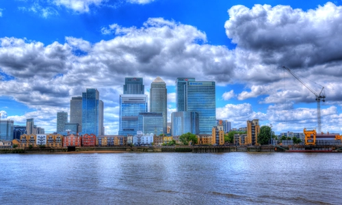 город, англия, здания, облака, серые, синие