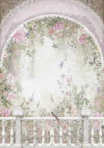 птицы, окно, 3д, бежевые, белые, серые, цветы, HD