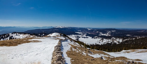 склон, гора, долина, снег, панорама, белые, коричневые