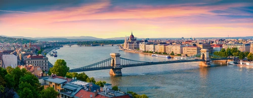 мост, река, город, панорама, вид, синие, голубые, серые, бежевые