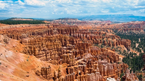 каньон, америка, скалы, коричневые, зеленые, синие