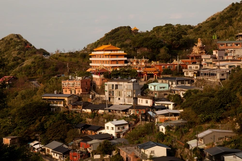 город, склон, китай, лес, коричневые, зеленые