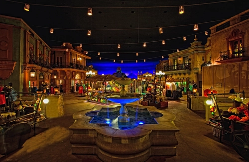 ночь, улица, фонари, город, коричневые, синие, желтые