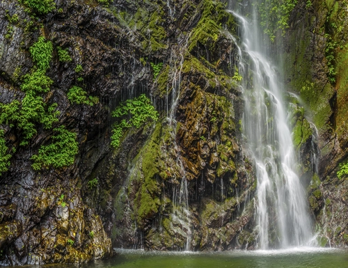 водопад, скалы, природа, река, япония, белые, зеленые, серые