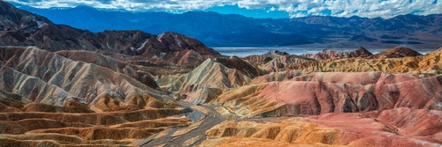 горы, холмы, панорама, вид, коричневые, черные, белые