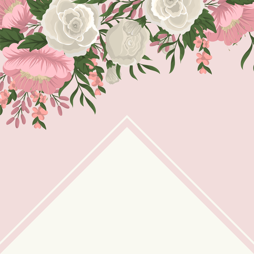 цветы, узор, розовые, бежевые, зелёные, розы