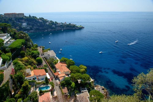 город, море, побережье, франция, синие, зеленые, коричневые