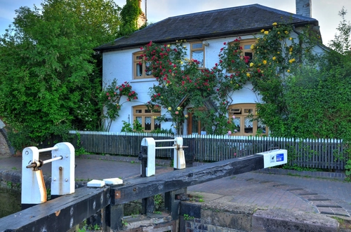 дом, город, англия, серые, синие, голубые