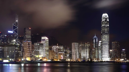 небоскребы, ночь, огни, архитектура, темные