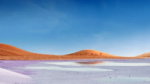 пейзаж, природа, холмы, трава, небо, вода, голубые, фиолетовые