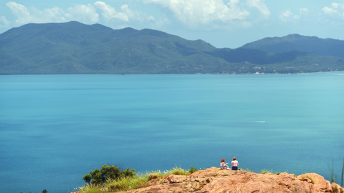 море, океан, горы, бирюзовые, синие, зеленые