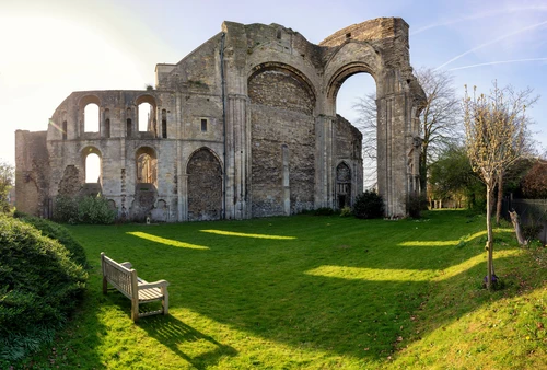 руины, церковь, храм, религия, серые, зеленые