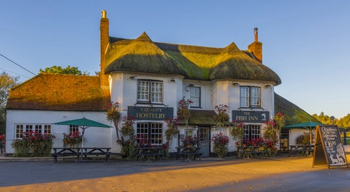 дом, закат, свет, англия, синие, коричневые, белые