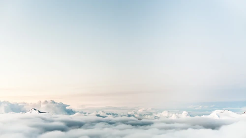 небо, облака, горы, вид сверху, белые