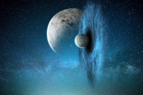 фэнтази, 3 д, 3d, ночь, планета, звезды, галактика, космос, темные, синие, голубые, черные