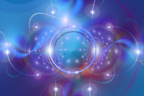 абстракция, абстрактные, круги, линии, блики, голубые, синие, розовые, фиолетовые
