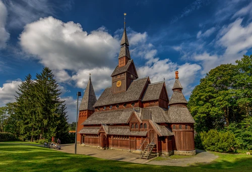 религия, архитектура, церковь, часовня, коричневые, зеленые, синие