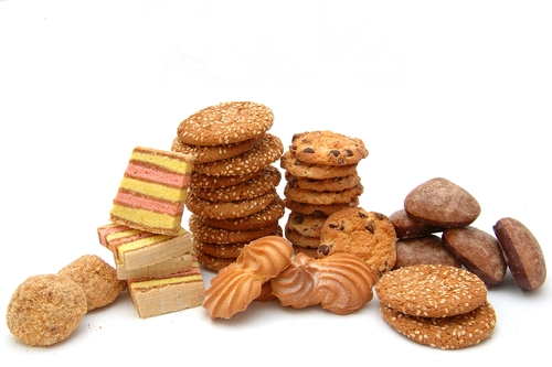 печенье, еда, сладости, белый фон, белые, коричневые