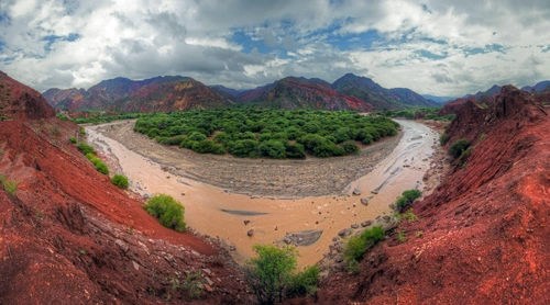 река, каньон, красные, коричневые, зеленые, природа