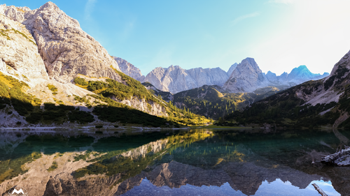 горы, озеро, лес, природа, отражение, зеленые, синие