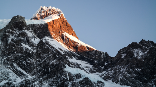 горы, природа, синие, белые, коричневые