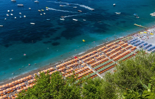 пляж, море, италия, синие, красные, коричневые