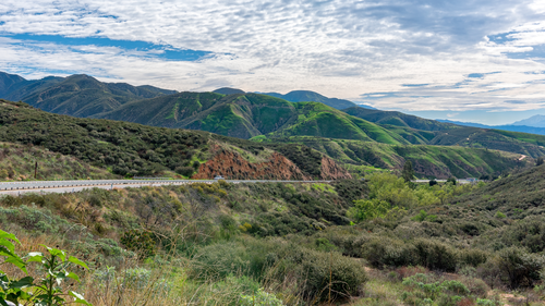 холмы, горы, дорога, природа, зеленые