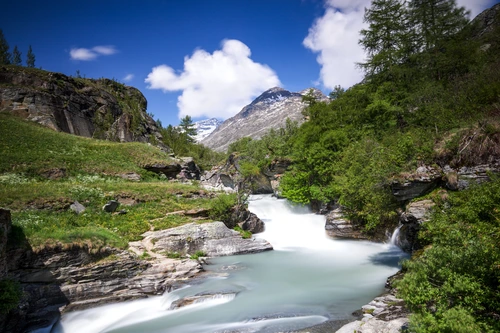 река, лес, франция, горы, серые, белые, зеленые