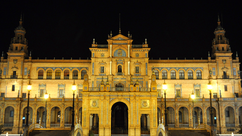 здание, ночь, желтые, темные, черные