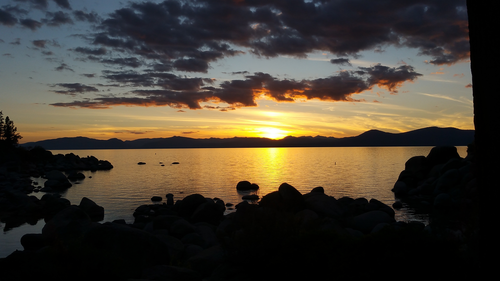 солнце, океан, желтые, рассвет, темные, черные