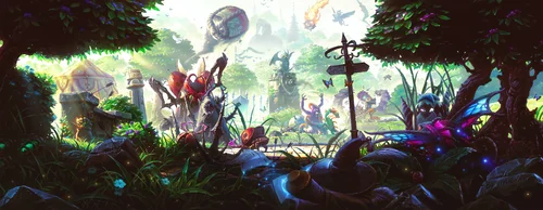 лес, природа, арт, фэнтези, фантастика, зеленые, белые, темные