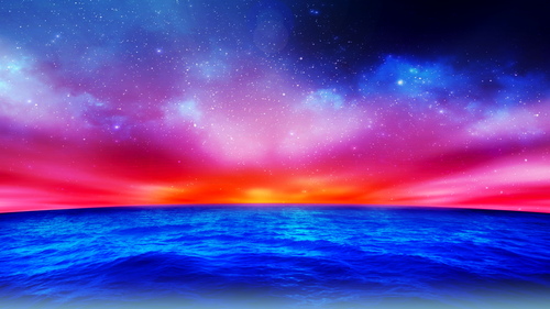 небо, синие, фиолетовые, красные, темные