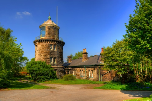 дом, маяк, англия, природа, коричневые, синие, зеленые