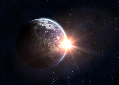 земля, космос, планета, черные, синие