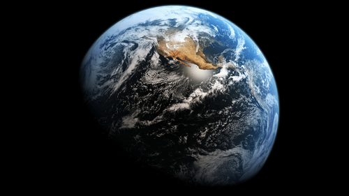 земля, космос, планета, черные, синие