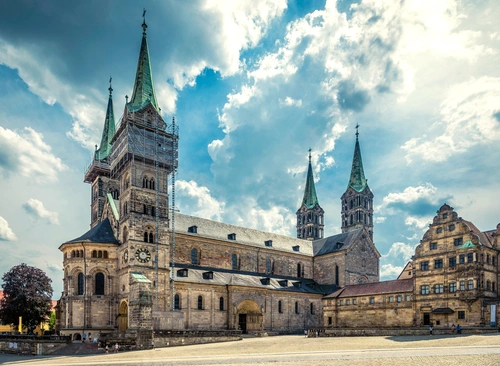 собор, церковь, город, коричневые, серые