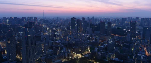 город, ночь, вечер, закат, небоскребы, темные