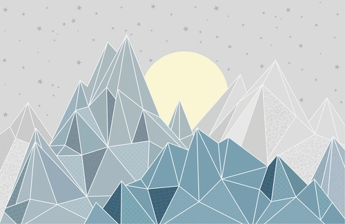 небо, звёзды, солнце, закат, горы, голубые