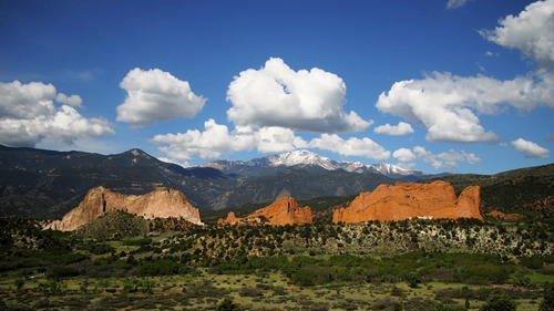 лес, камни, горы, зеленые, синие