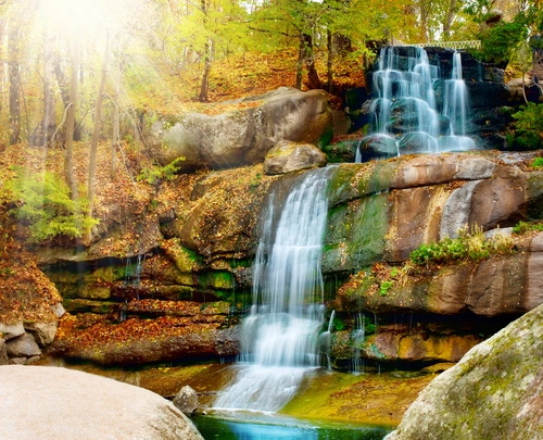 скалы, камни, река, природа, осень, коричневые, белые, желтые