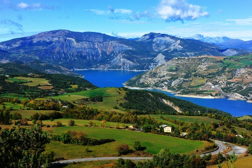 река, горы, природа, франция, синие, зеленые