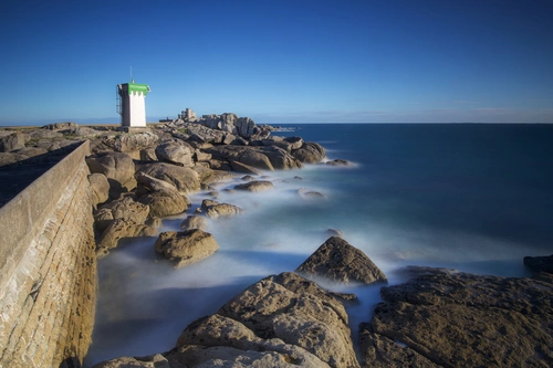 скалы, маяк, море, франция, белые, синие, коричневые