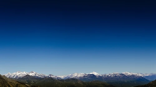 небо, горы, холмы, снег, голубые, белые, синие, коричневые, серые