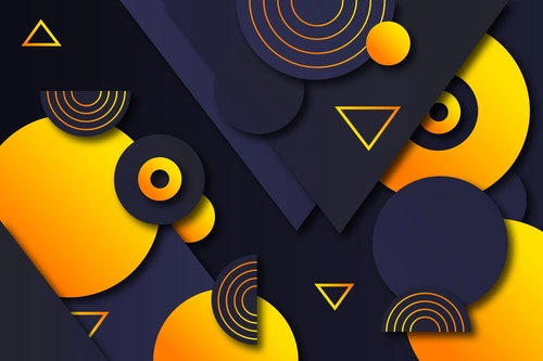 вектор, абстракция, арт, желтые, фиолетовые